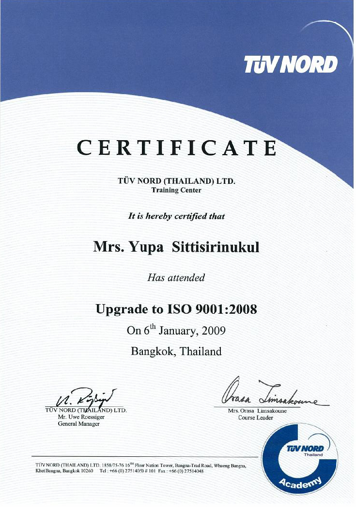 Instructor Senior Consultant : Quality Alliance (Thailand) Co., Ltd.